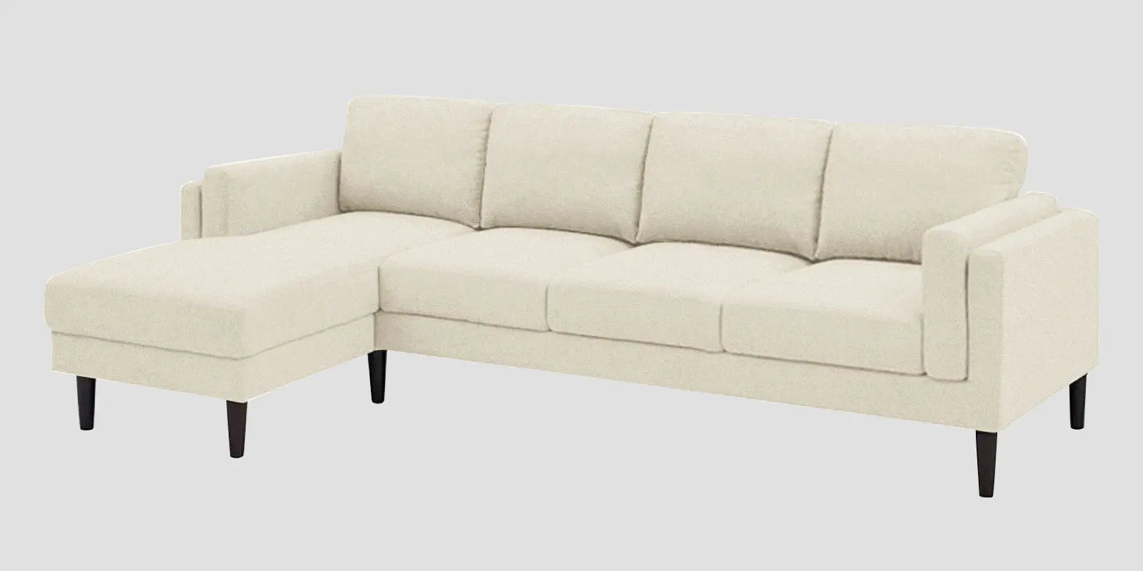 Creata Fabric RHS Sectional Sofa (3+Lounger) In Ivory Cream Colour Febonic Living