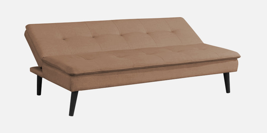 Toner Fabric 3 Seater Convertible Sofa Cum Bed In Cosmic Beige Colour - Febonic Living