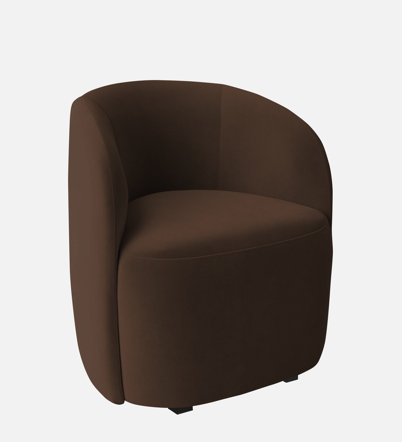 Hazel Velvet Wing Chair in Cholocate Brown Colour