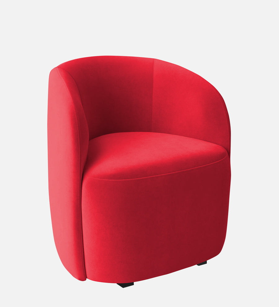 Lucky Velvet Lounge Chair In Ox Blood Maroon Colour - Febonic Living