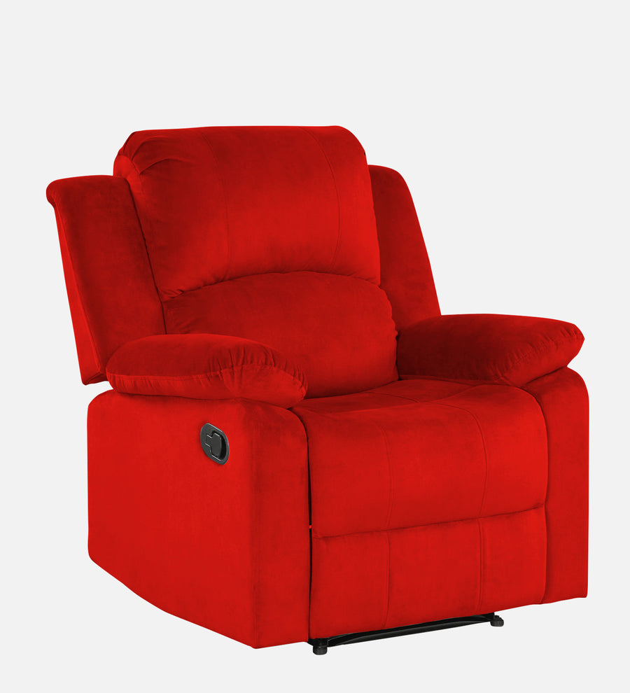 Henry Fabric 1 Seater Motorized Recliner In Ruby Red Colour - Febonic Living
