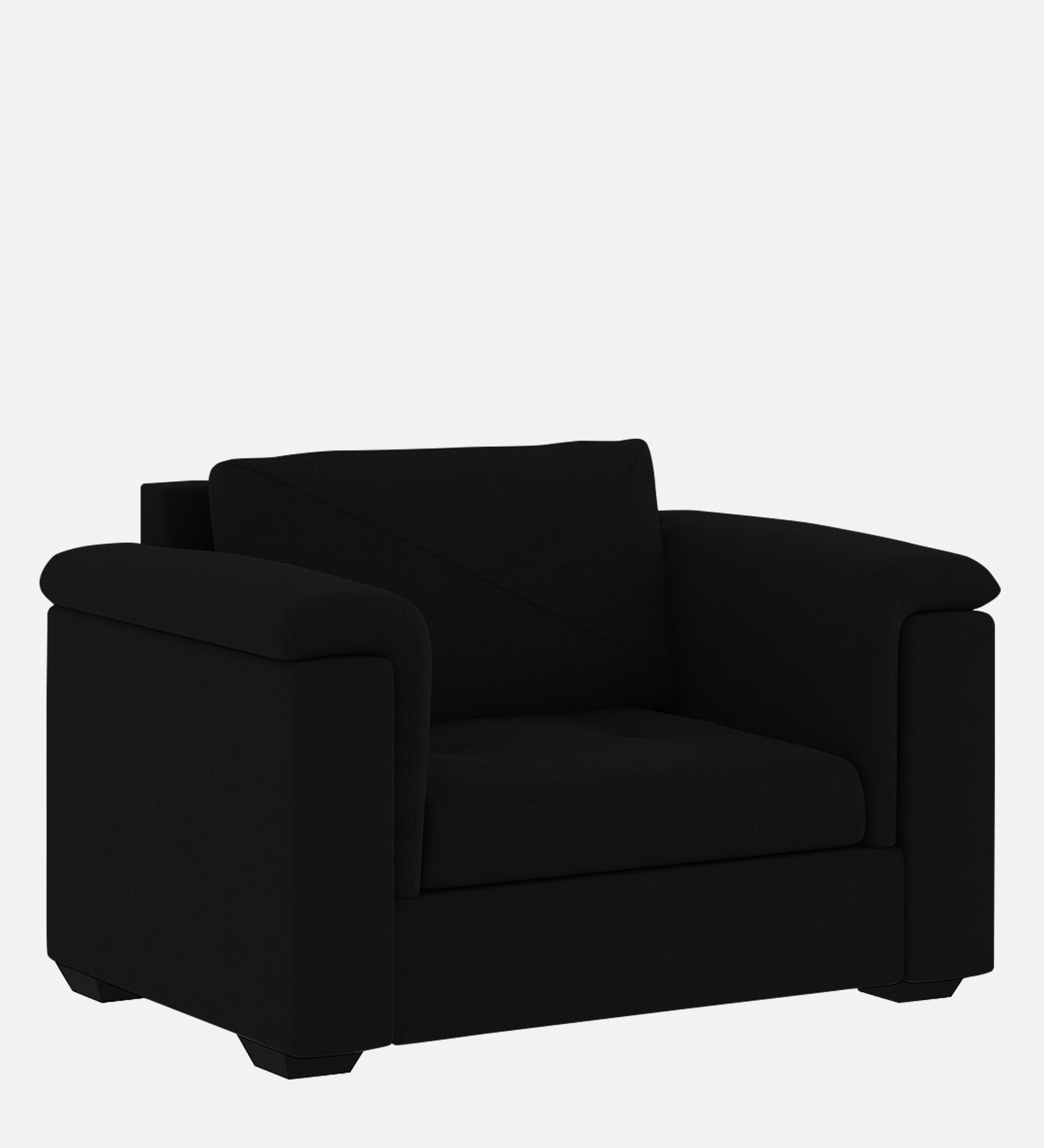 Andry Fabric 1 Seater Sofa in Heather Black Colour