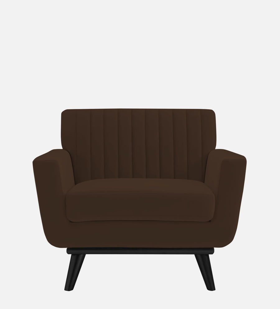 Tucker Velvet 1 Seater Sofa In Chocolate Brown Colour - Febonic Living