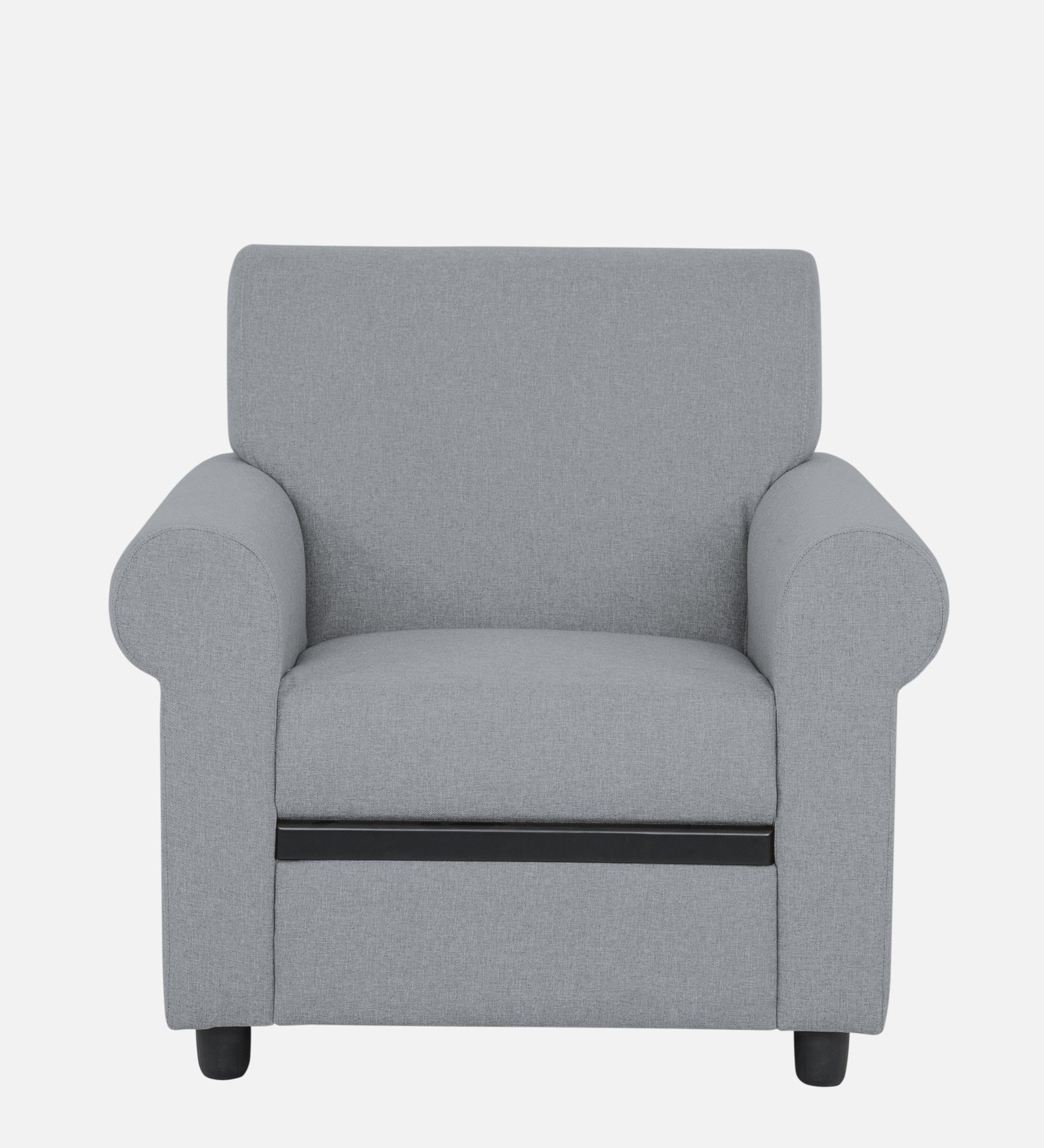 Ribby Fabric 1 Seater Sofa in Coin Grey Colour