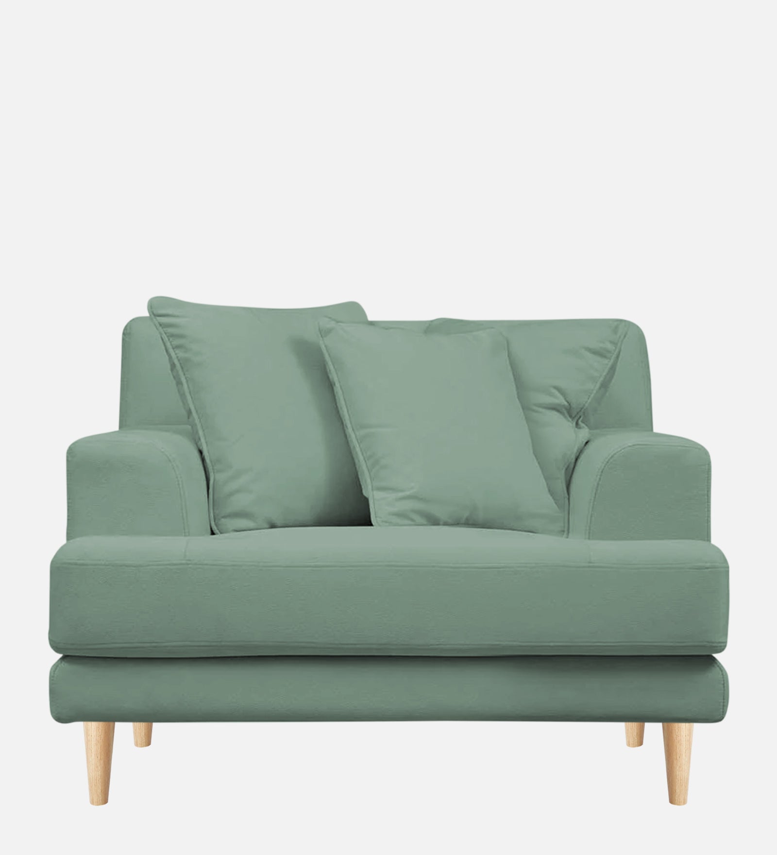 Woody Fabric 1 Seater Sofa in Mist Blue Colour