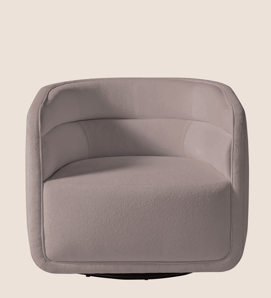 Ria Fabric Swivel Chair In Almond Beige Colour - Febonic Living