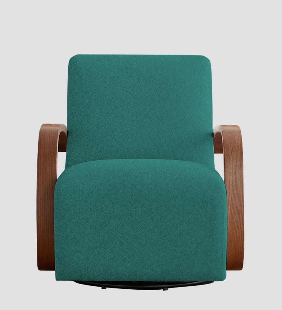 Balma Fabric Swivel Chair In Sea Green Colour - Febonic Living