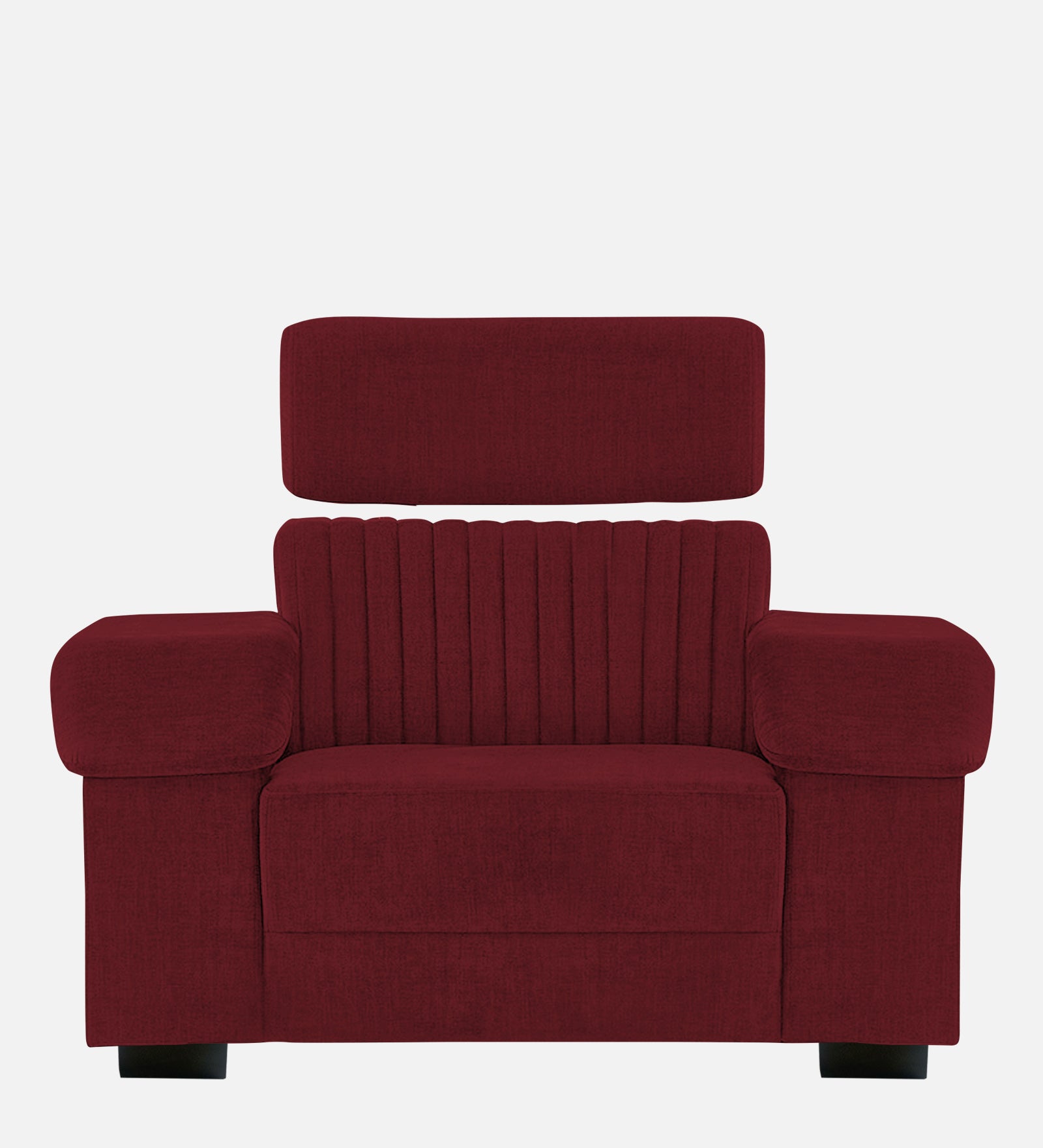 Draco Fabric 1 Seater Sofa In  Blood Maroon Colour - Febonic Living