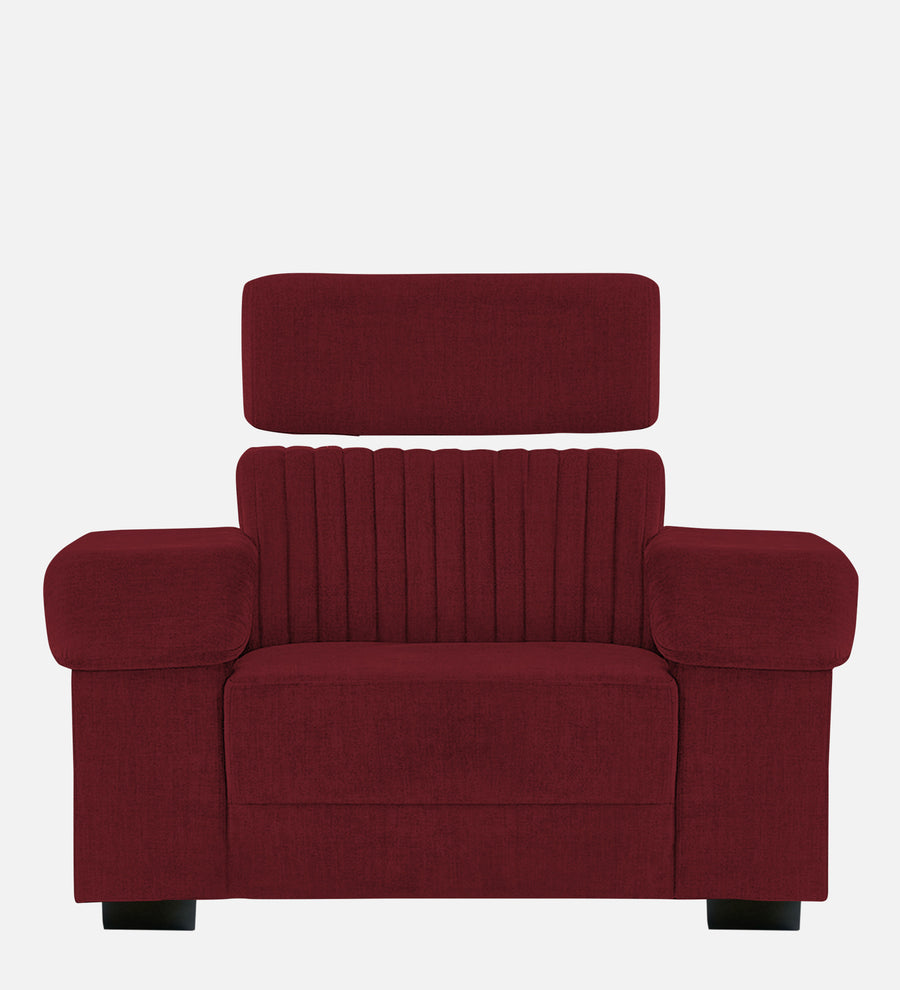 Draco Fabric 1 Seater Sofa In Blood Maroon Colour - Febonic Living
