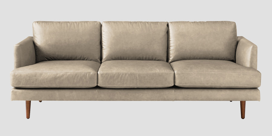 Sterio Leatherette 3 Seater Sofa In Marble Beige Colour - Febonic Living
