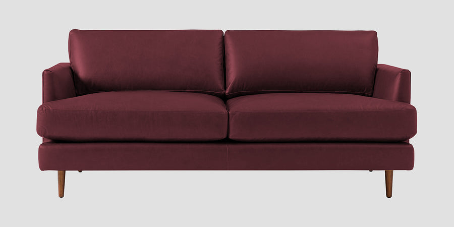 Sterio Leatherette 2 Seater Sofa In Burgundy Maroon Colour - Febonic Living