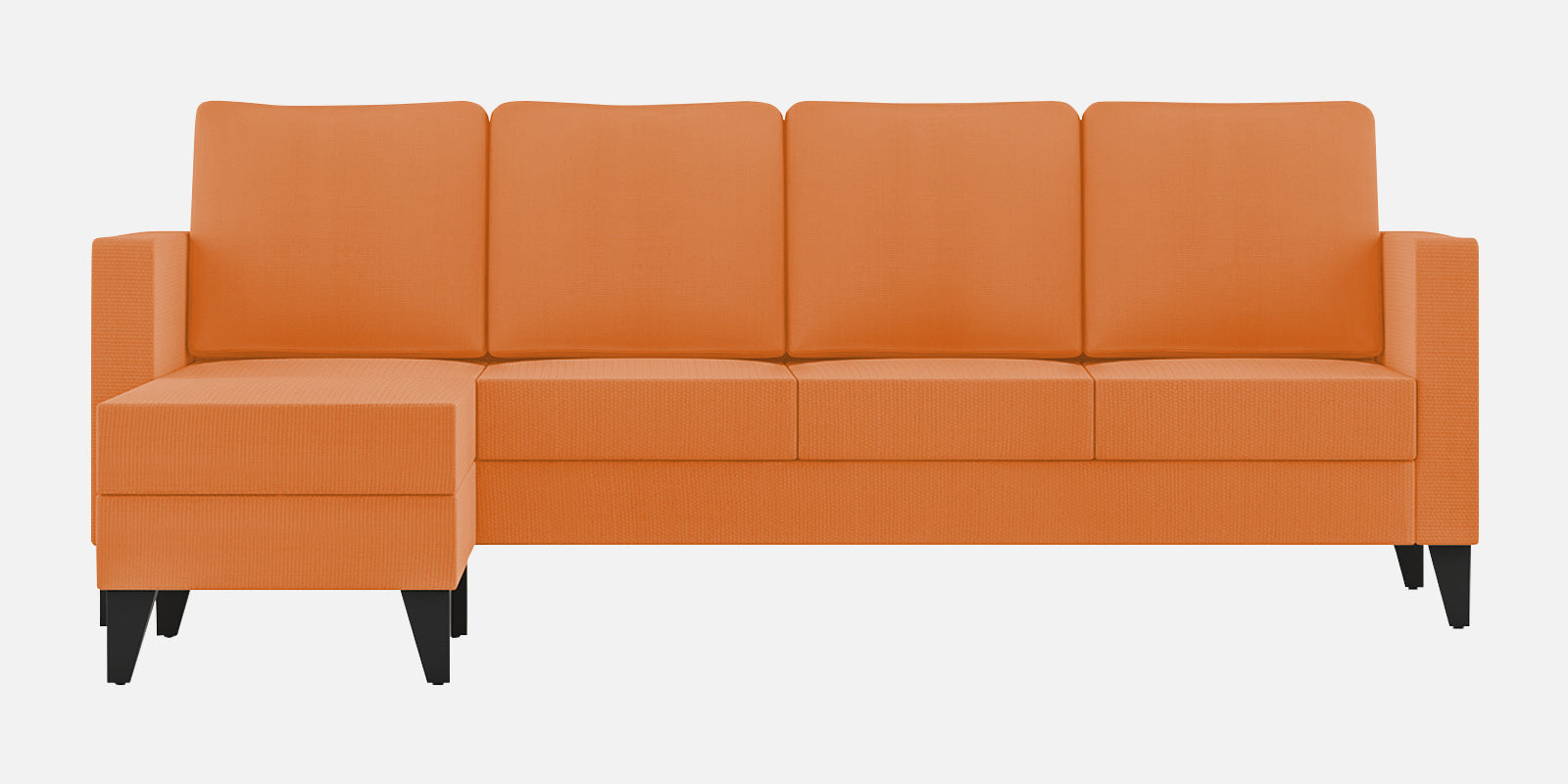 Nori Fabric RHS Sectional Sofa (3 + Lounger) In Dark Orange Colour