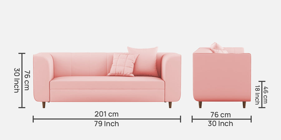 Sumo Velvet 3 Seater Sofa In Millennial Pink Colour - Febonic Living