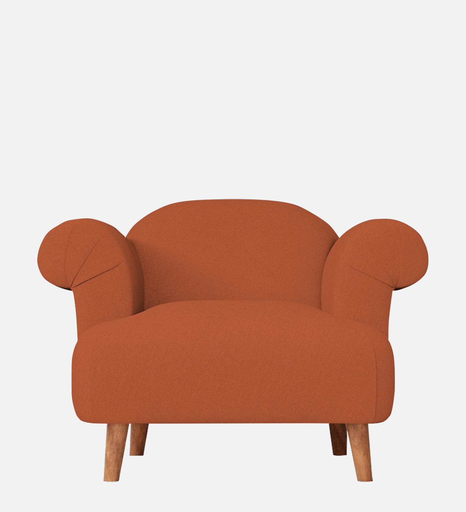 Barber Fabric 1 Seater Sofa in Royal Orange Colour