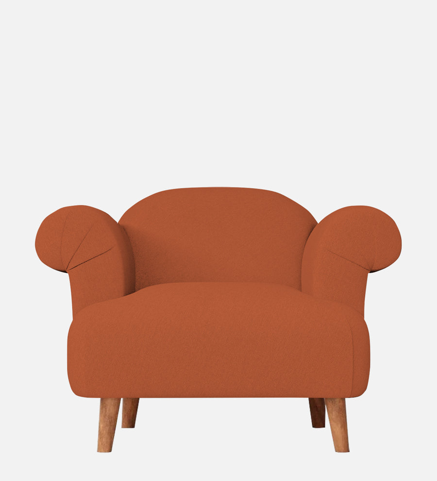 Barber Fabric 1 Seater Sofa In Royal Orange Colour - Febonic Living