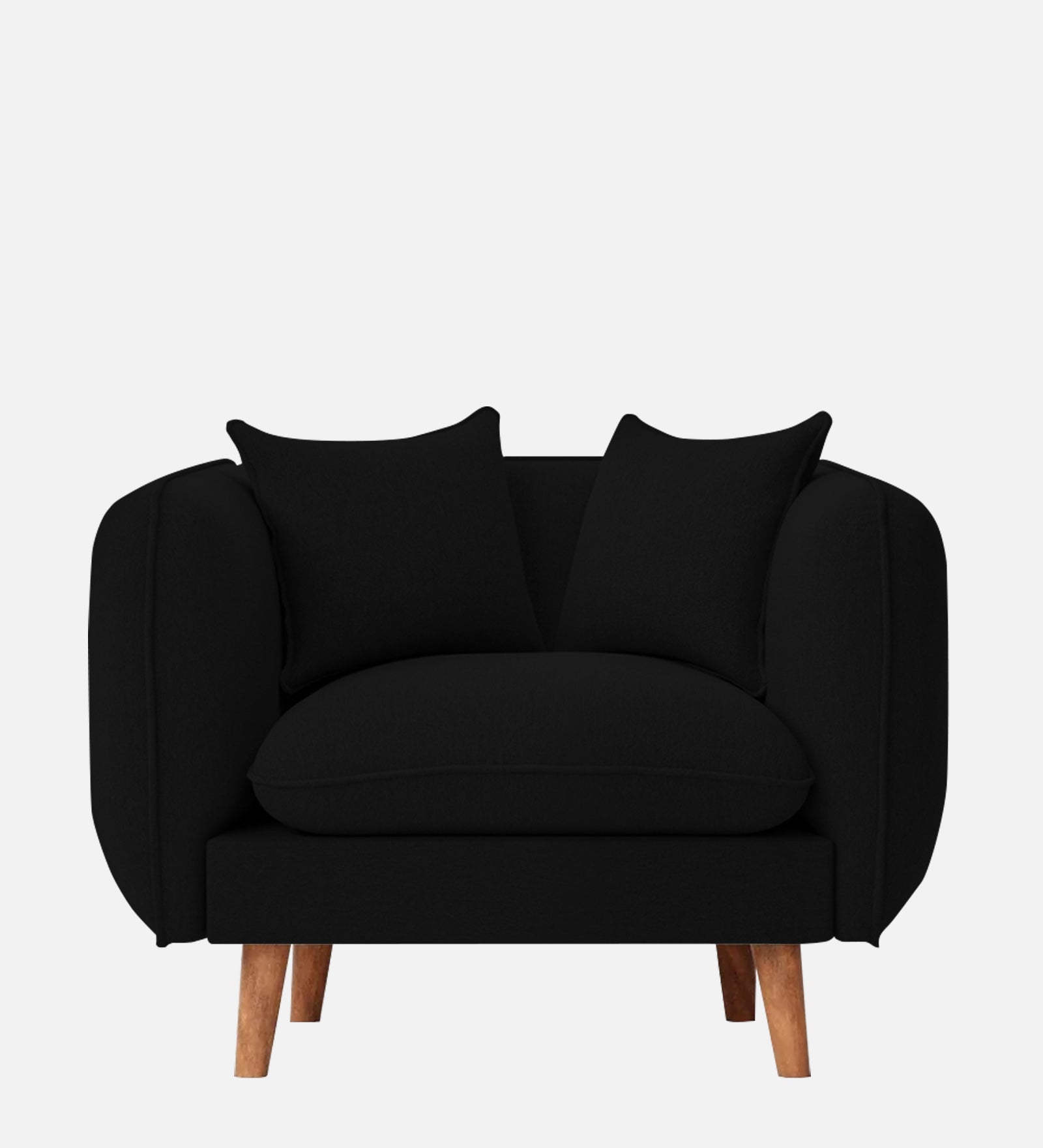 Reva Fabric 1 Seater Sofa In Heather Black Colour