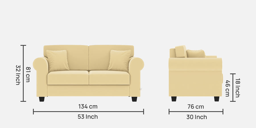 Numonk Velvet 2 Seater Sofa In Sandy Beige Colour - Febonic Living