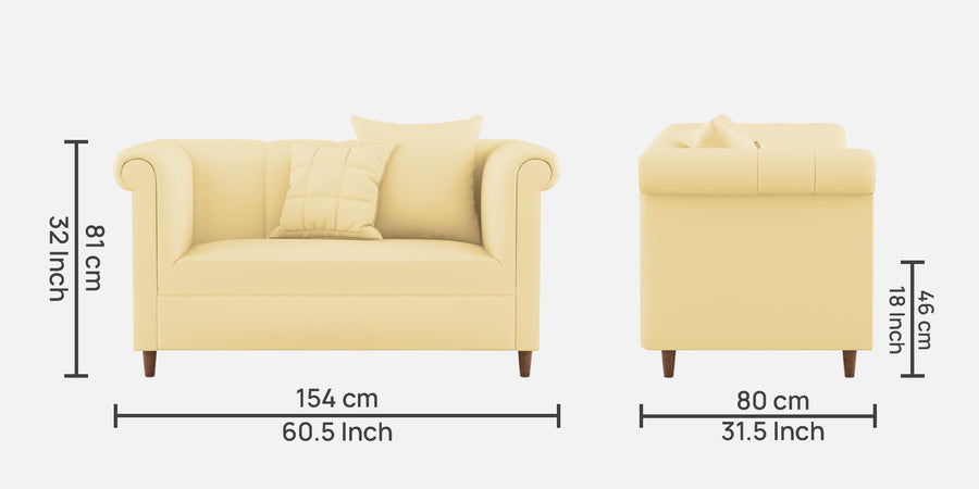 Rubi Velvet 2 Seater Sofa In Sandy Beige Colour - Febonic Living