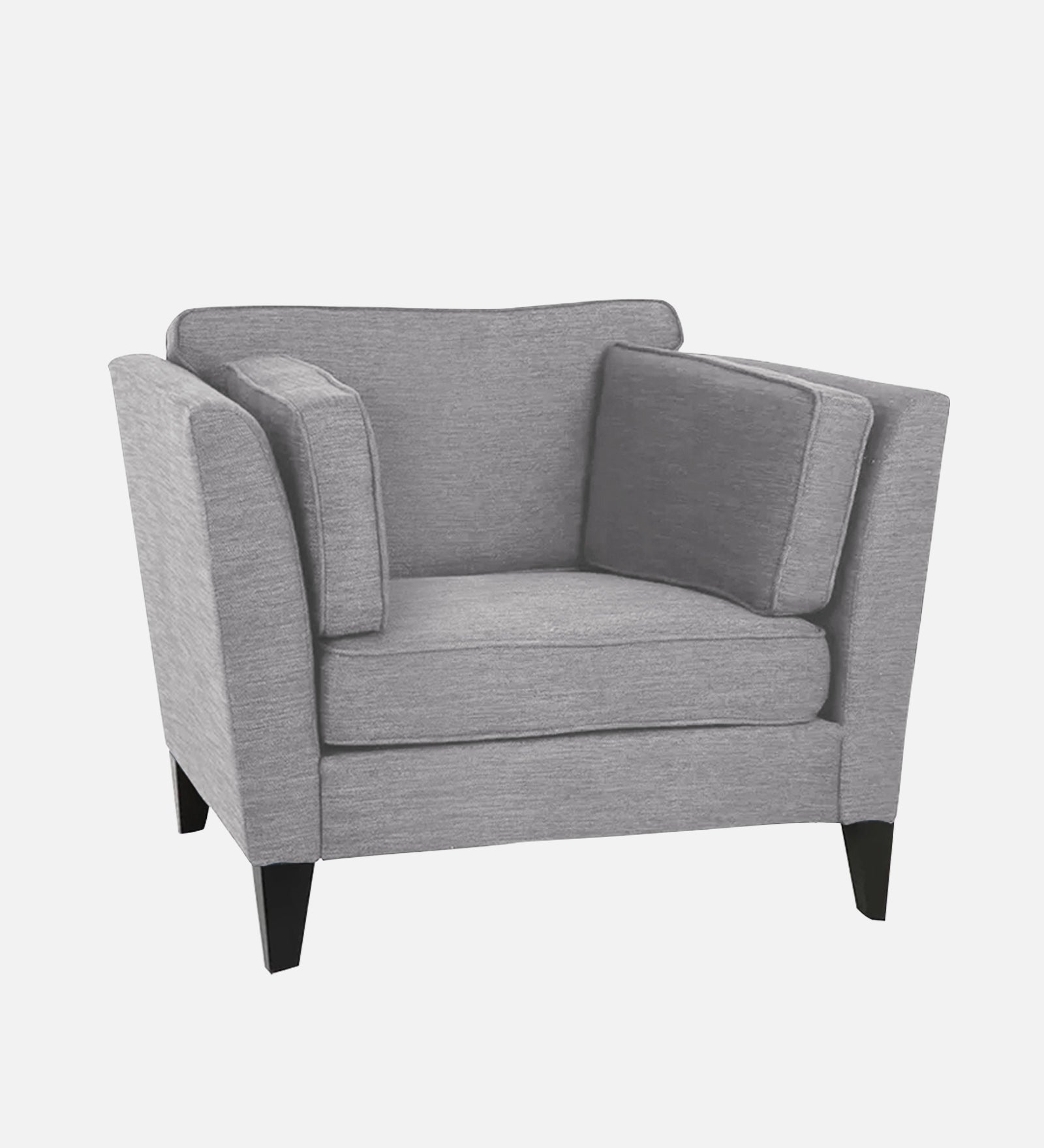 Nigar Fabric 1 Seater Sofa in Lit Grey Colour