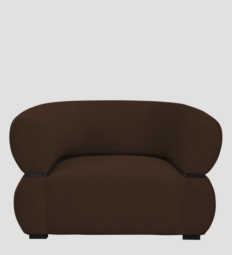 Kula Velvet 1 Seater Sofa In Cholocate Brown Colour - Febonic Living