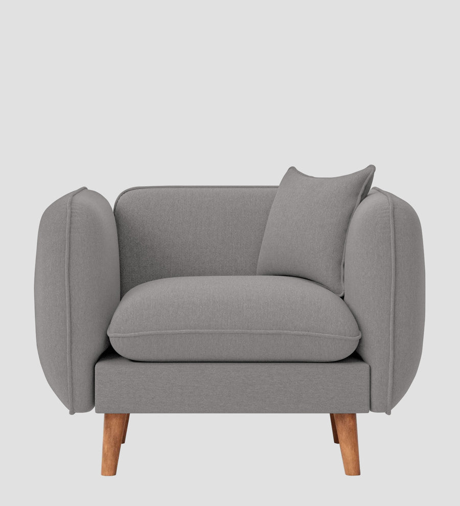 Reva Fabric 1 Seater Sofa In Silver Grey Colour - Febonic Living