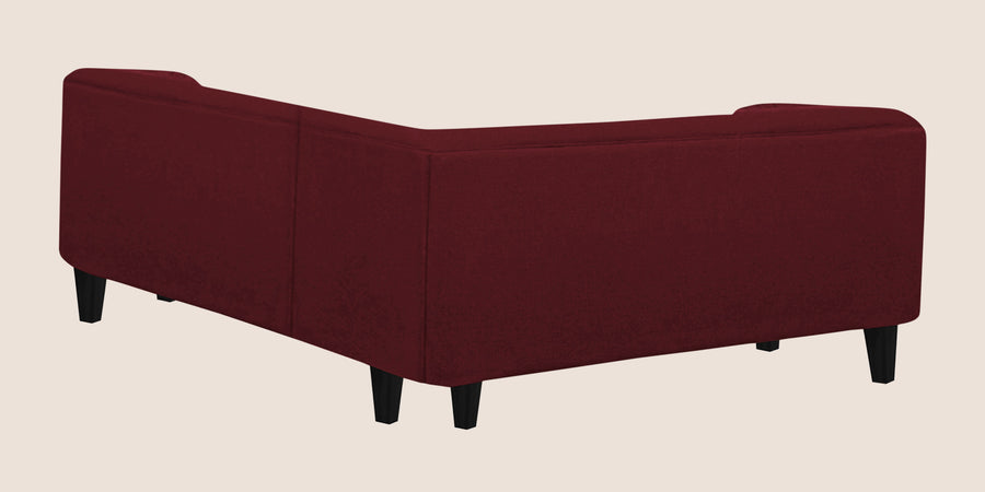 Niki Fabric Corner Sofa In Blood Maroon Colour - Febonic Living