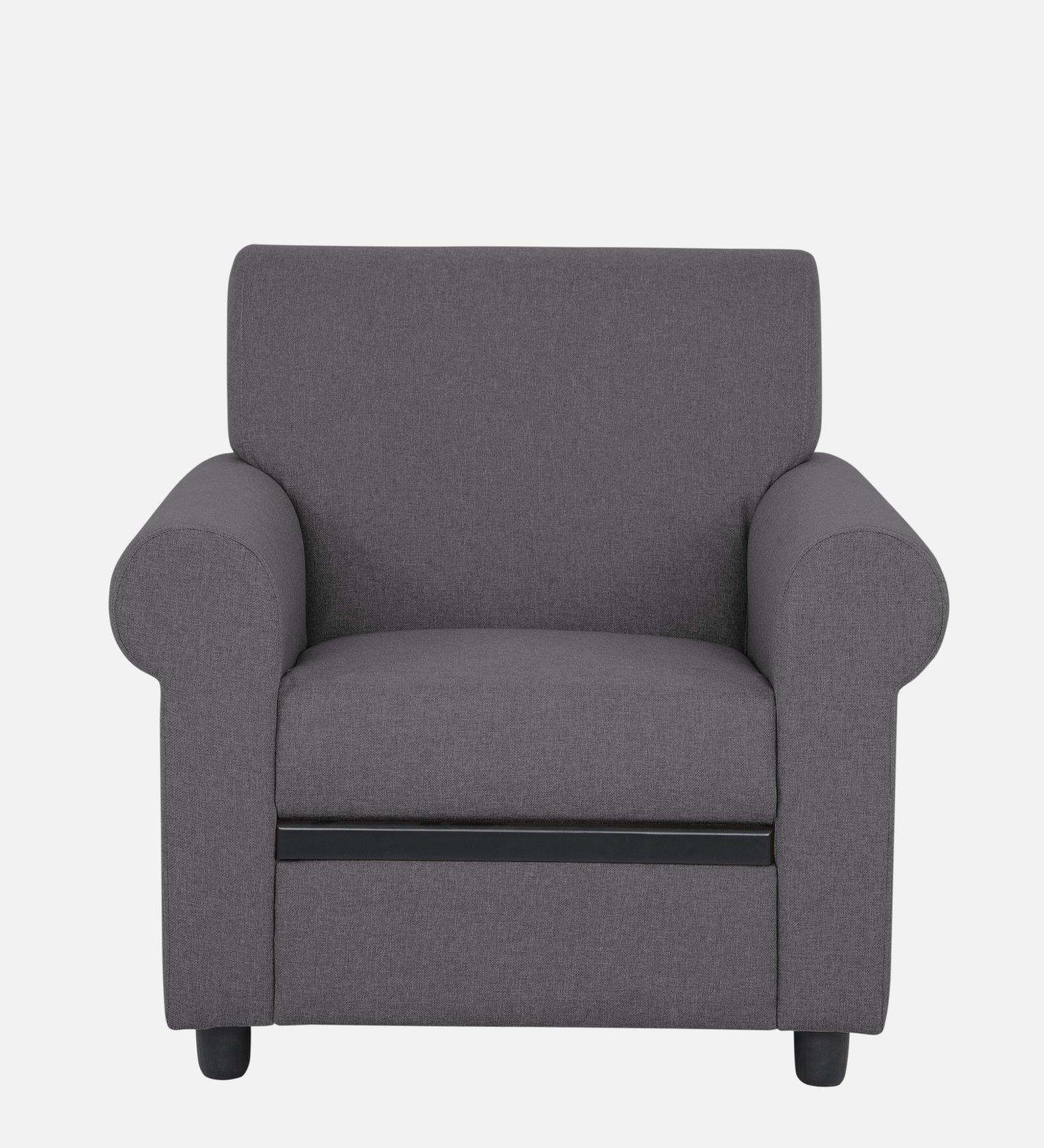 Ribby Fabric 1 Seater Sofa in Sudo Grey Colour