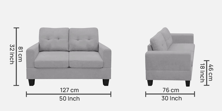 Thomas Fabric 2 Seater Sofa In Lit Grey Colour - Febonic Living