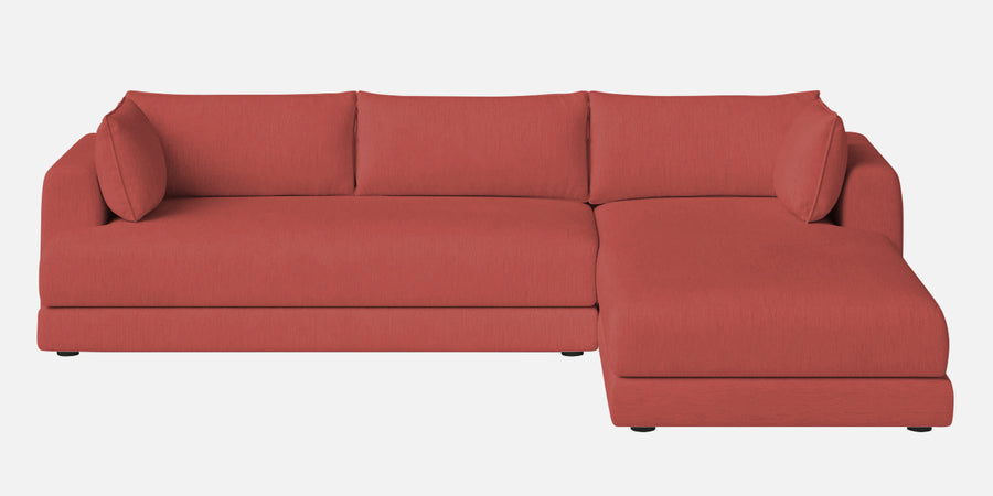 Ziggy Fabric Lhs Sectional Sofa 3 Lounger In Salmon Pink Colour - Febonic Living