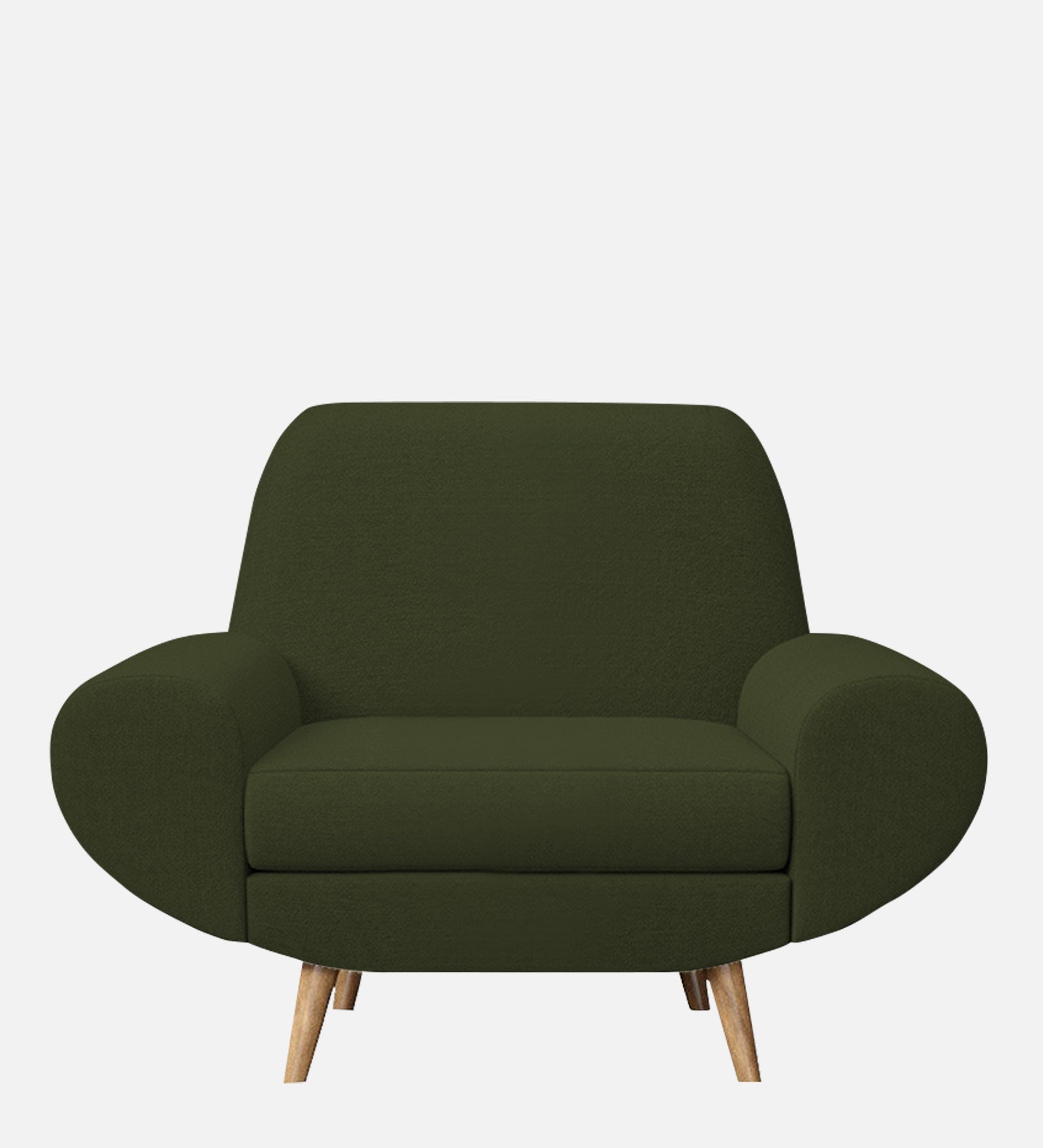 Jessy Fabric 1 Seater Sofa in Olive Green Colour