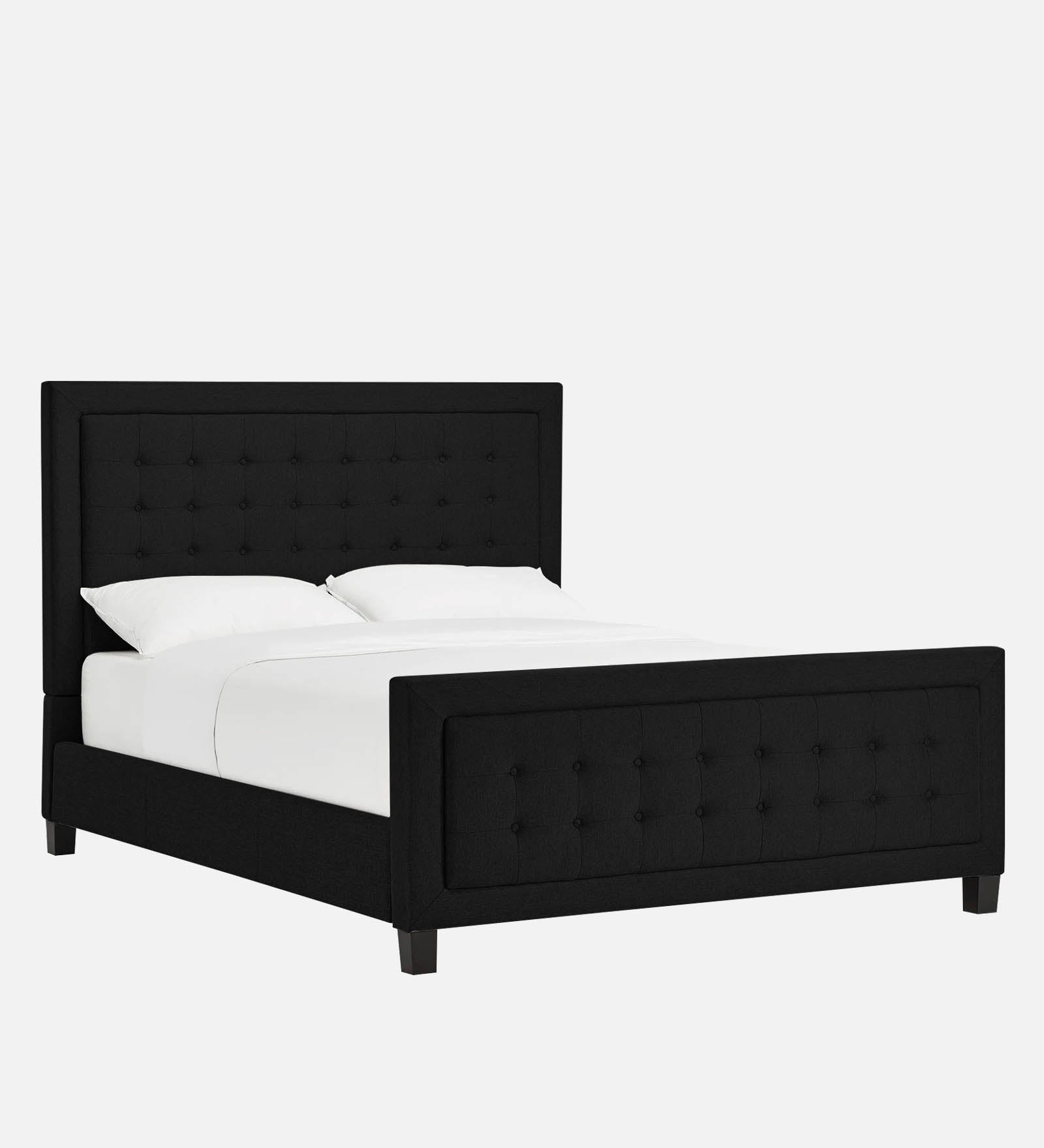 Kaster Fabric Queen Size Bed In Zed Black Colour