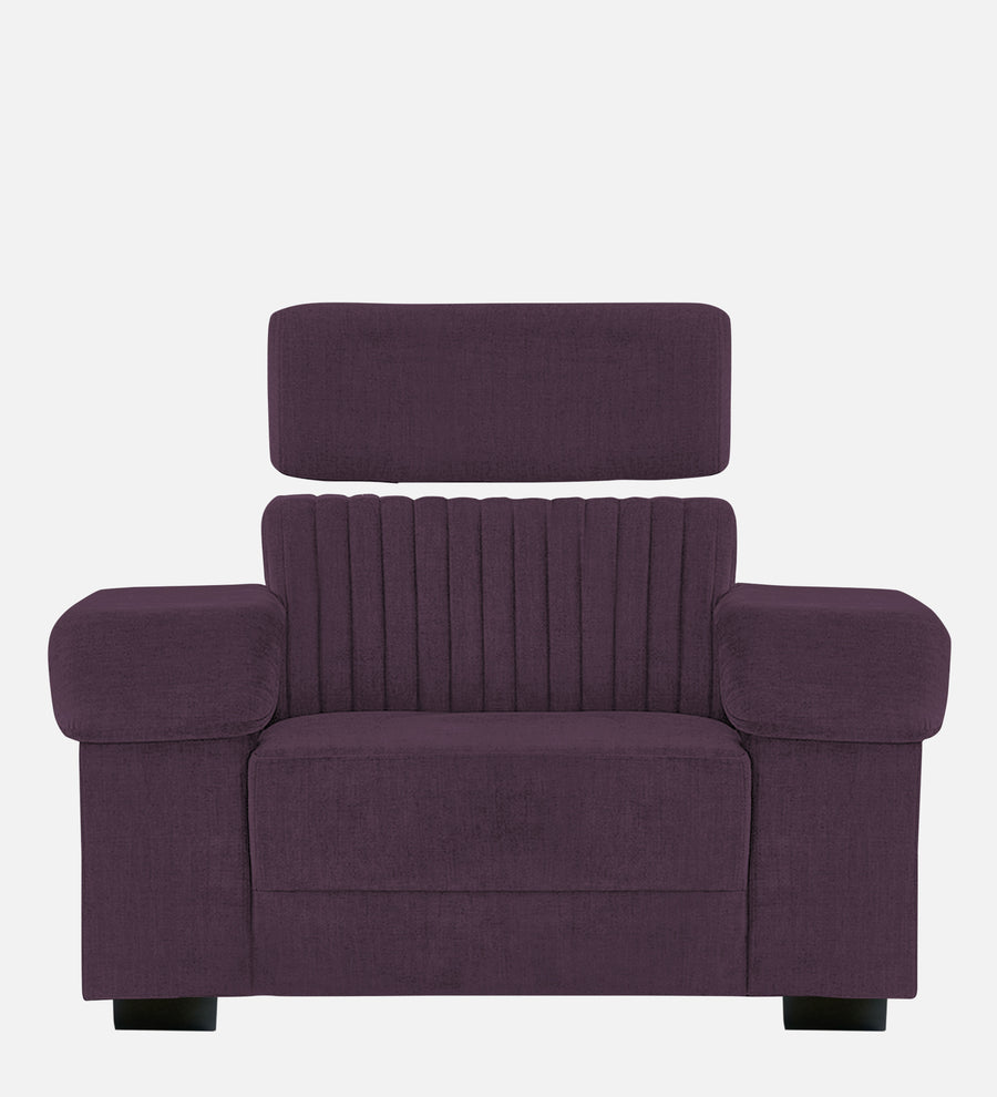 Draco Fabric 1 Seater Sofa In Greek Purple Colour - Febonic Living