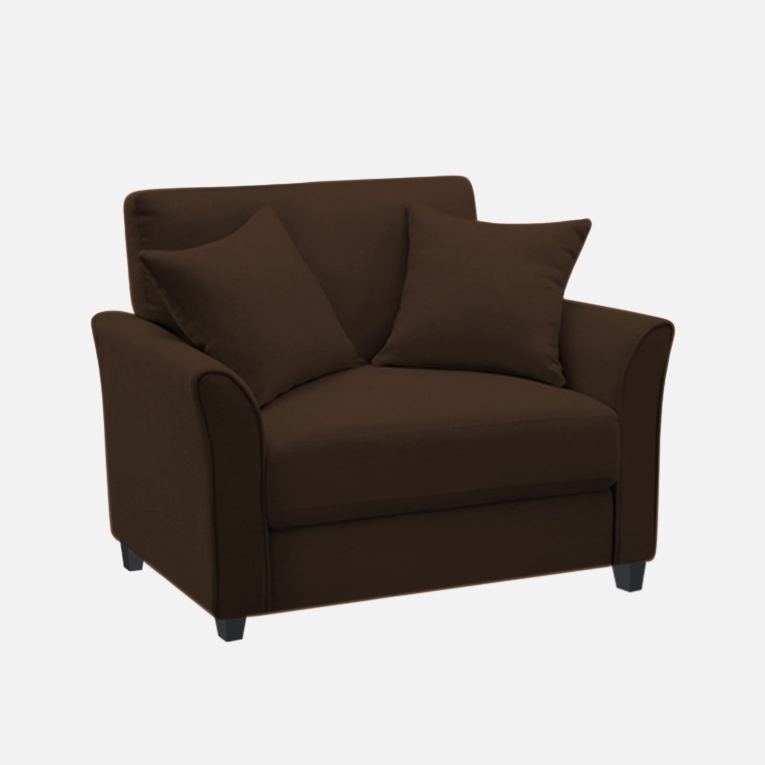 Daroo Velvet 1 Seater Sofa In Chocolate Brown Colour