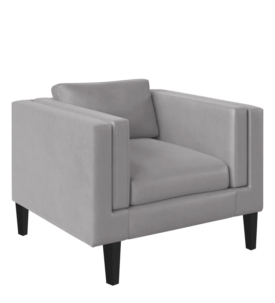 Jasper Velvet 1 Seater Sofa In Concrete Grey Colour - Febonic Living