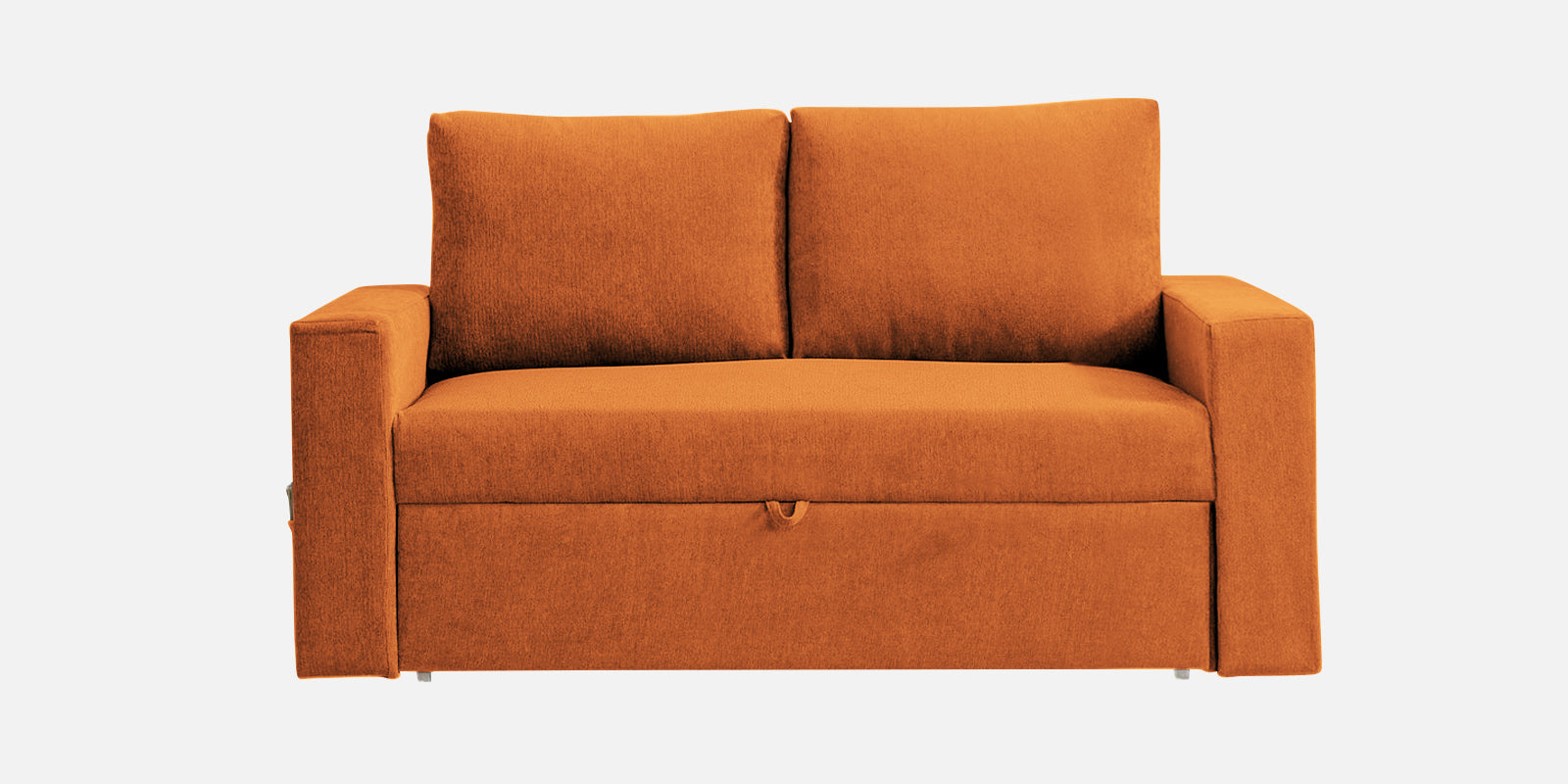 Kara Fabric 2 Seater Pull Out Sofa Cum Bed in Vivid Orange Colour