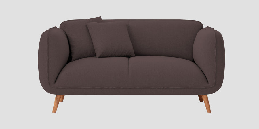Zia Fabric 2 Seater Sofa In Night Brown Colour - Febonic Living