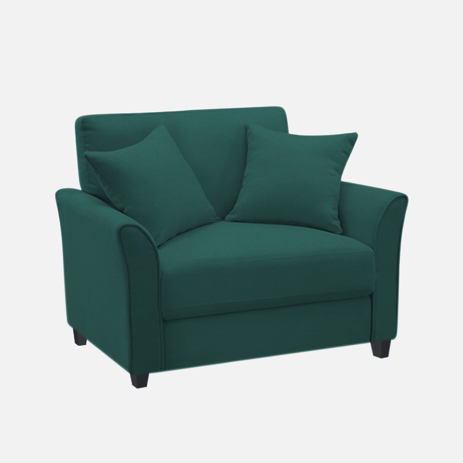 Daroo Velvet 1 Seater Sofa In Pine Green Colour