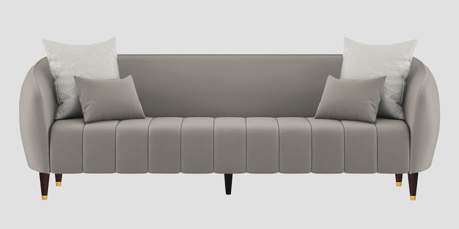 Hairo Velvet 3 Seater Sofa In Echo Grey Colour - Febonic Living