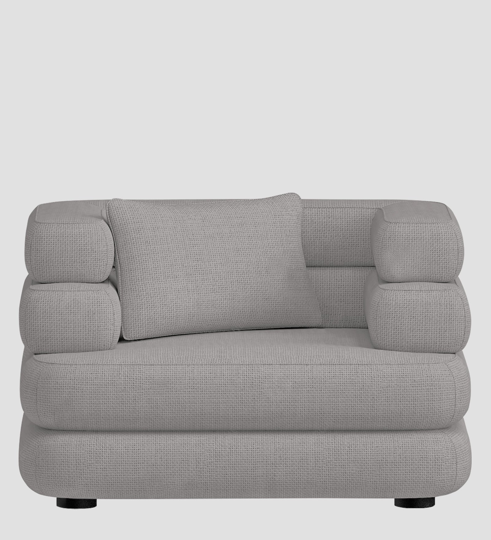 Wener Fabric 1 Seater Sofa in Silver Grey Colour