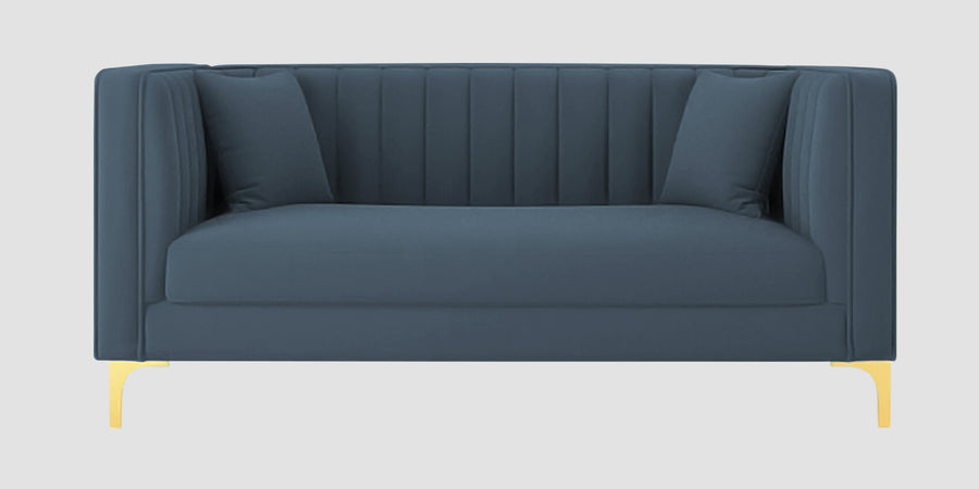 Saban Velvet 2 Seater Sofa In Oxford Blue Colour - Febonic Living