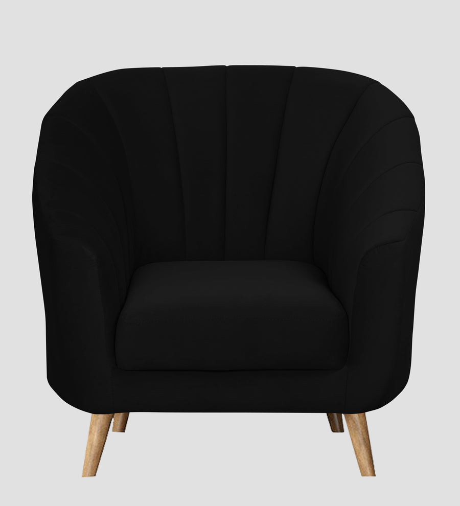 Kaylee Velvet 1 Seater Sofa In Adam Black Colour - Febonic Living