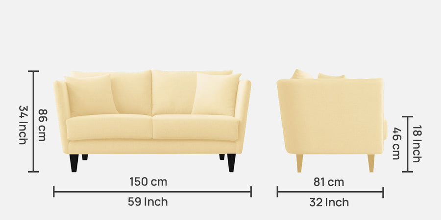 Norway Velvet 2 Seater Sofa In Sandy Beige Colour - Febonic Living