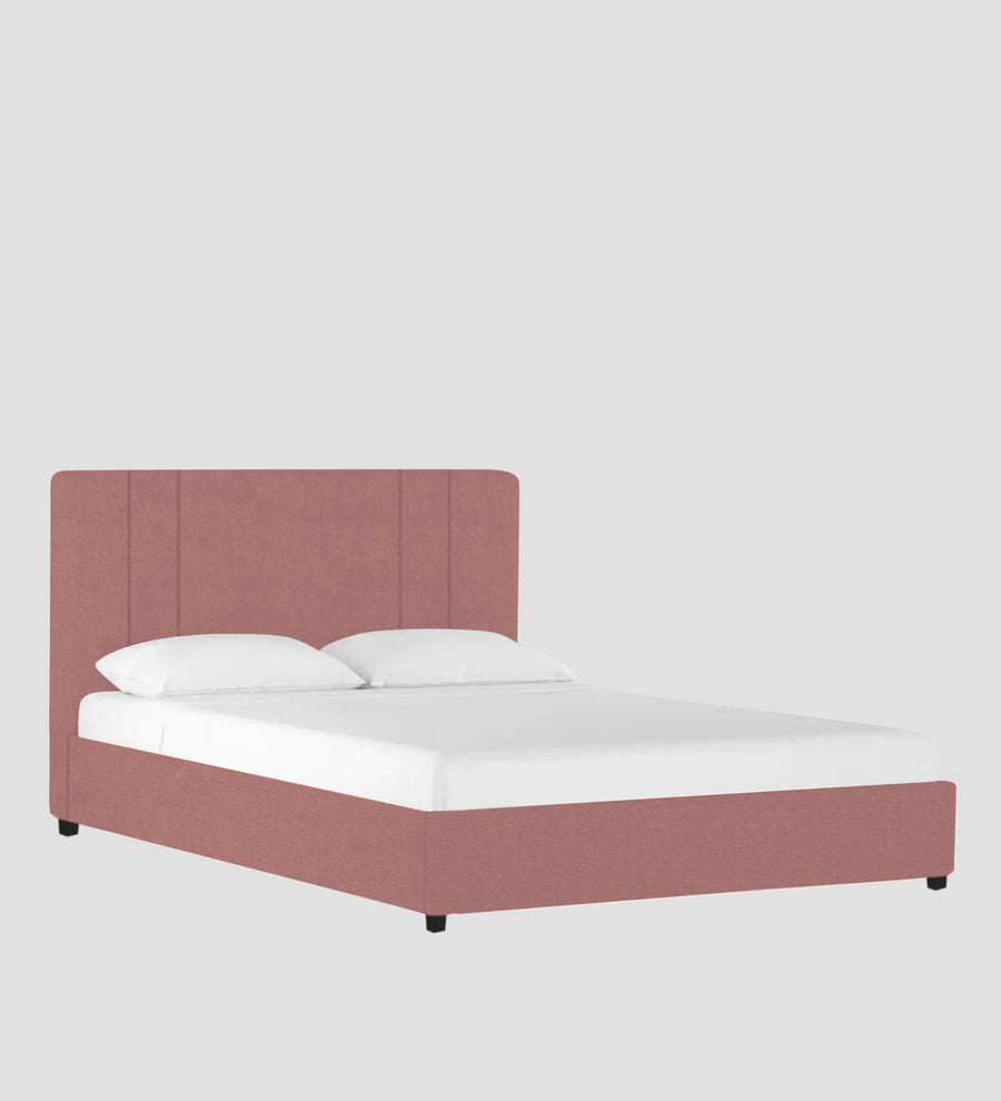 Asyra Velvet Upholstered King Size Bed In Blush Pink Colour With Box Storage - Febonic Living