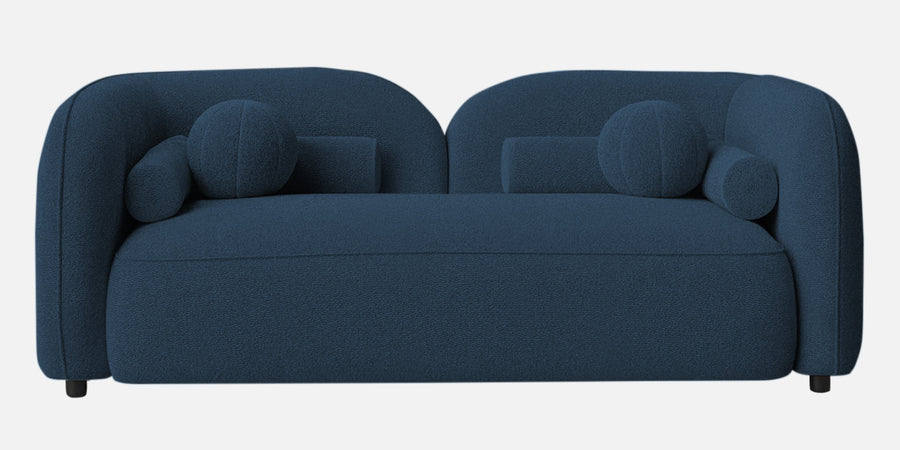 Corny Boucle Fabric 2 Seater Sofa In Classic Blue Colour - Febonic Living