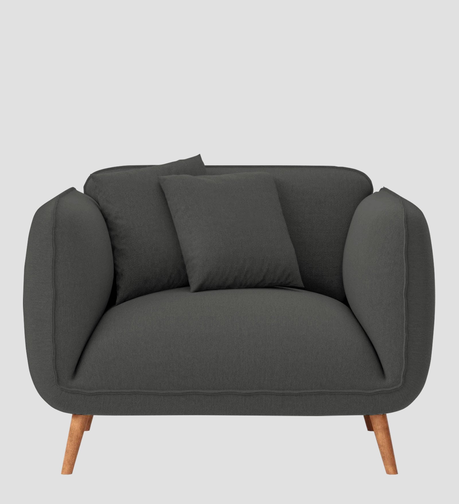 Zia Fabric 1 Seater Sofa In Stone Grey Colour