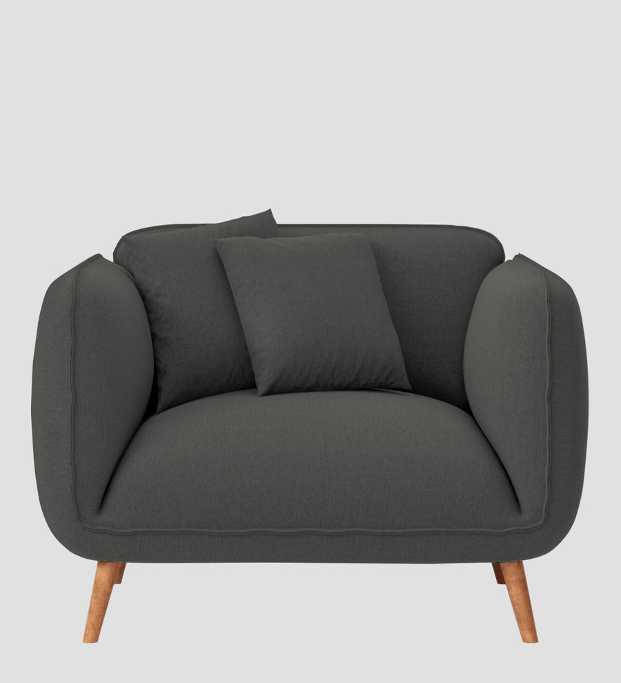 Zia Fabric 1 Seater Sofa In Stone Grey Colour - Febonic Living