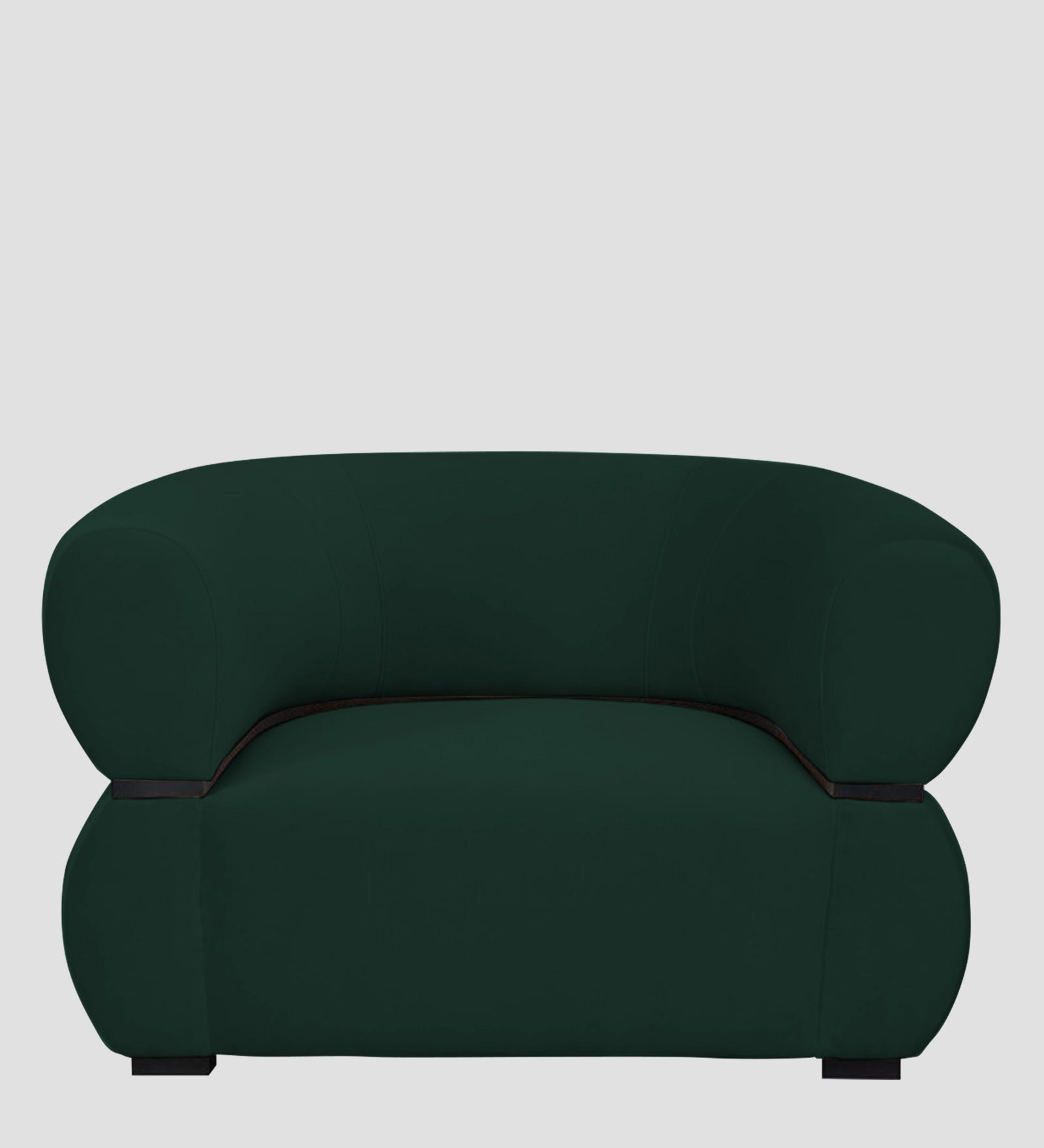 Kula Velvet 1 Seater Sofa In Forest Green Colour