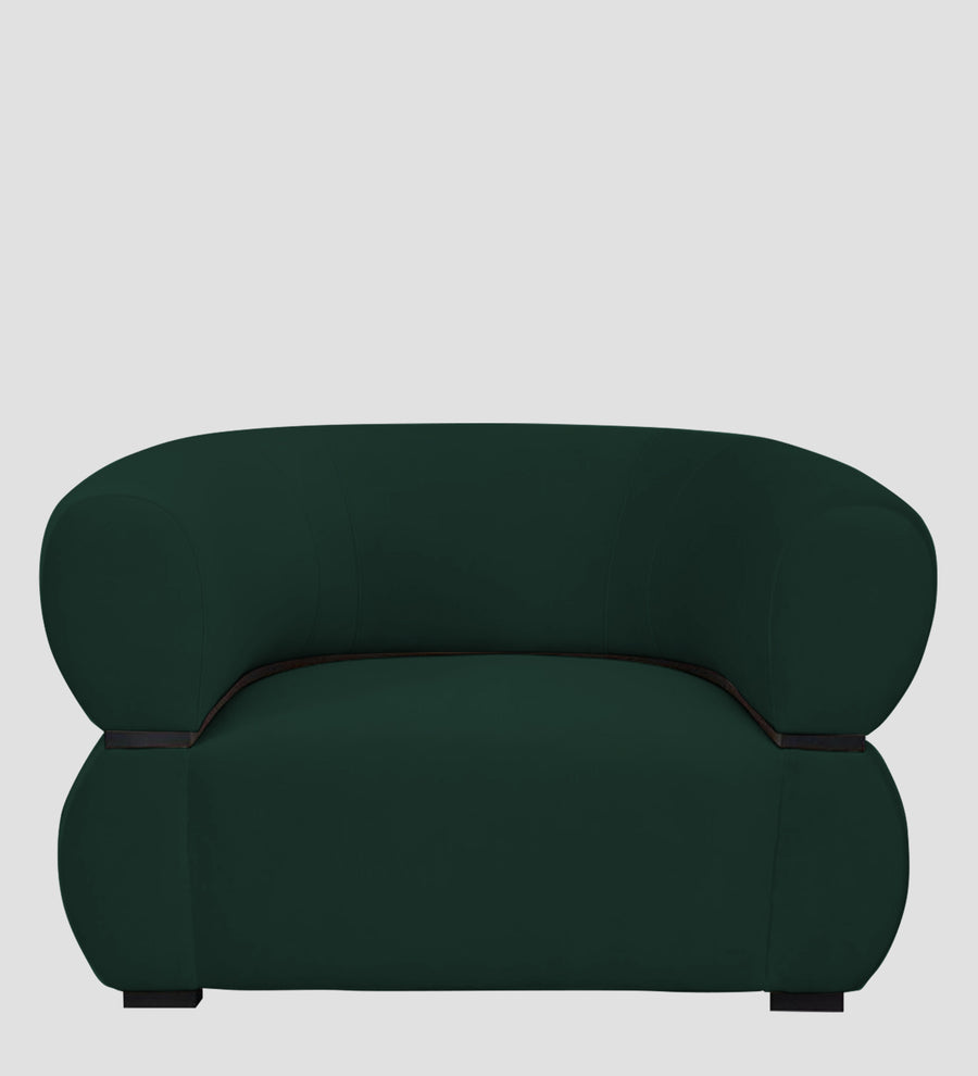 Kula Velvet 1 Seater Sofa In Forest Green Colour - Febonic Living