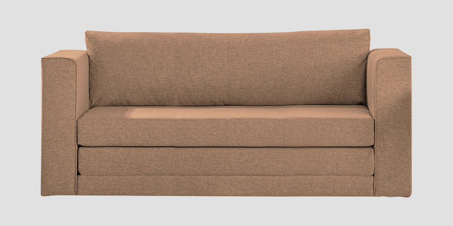 Kenia Fabric 3 Seater Foldable Sofa Cum Bed In Cosmic Beige Colour - Febonic Living