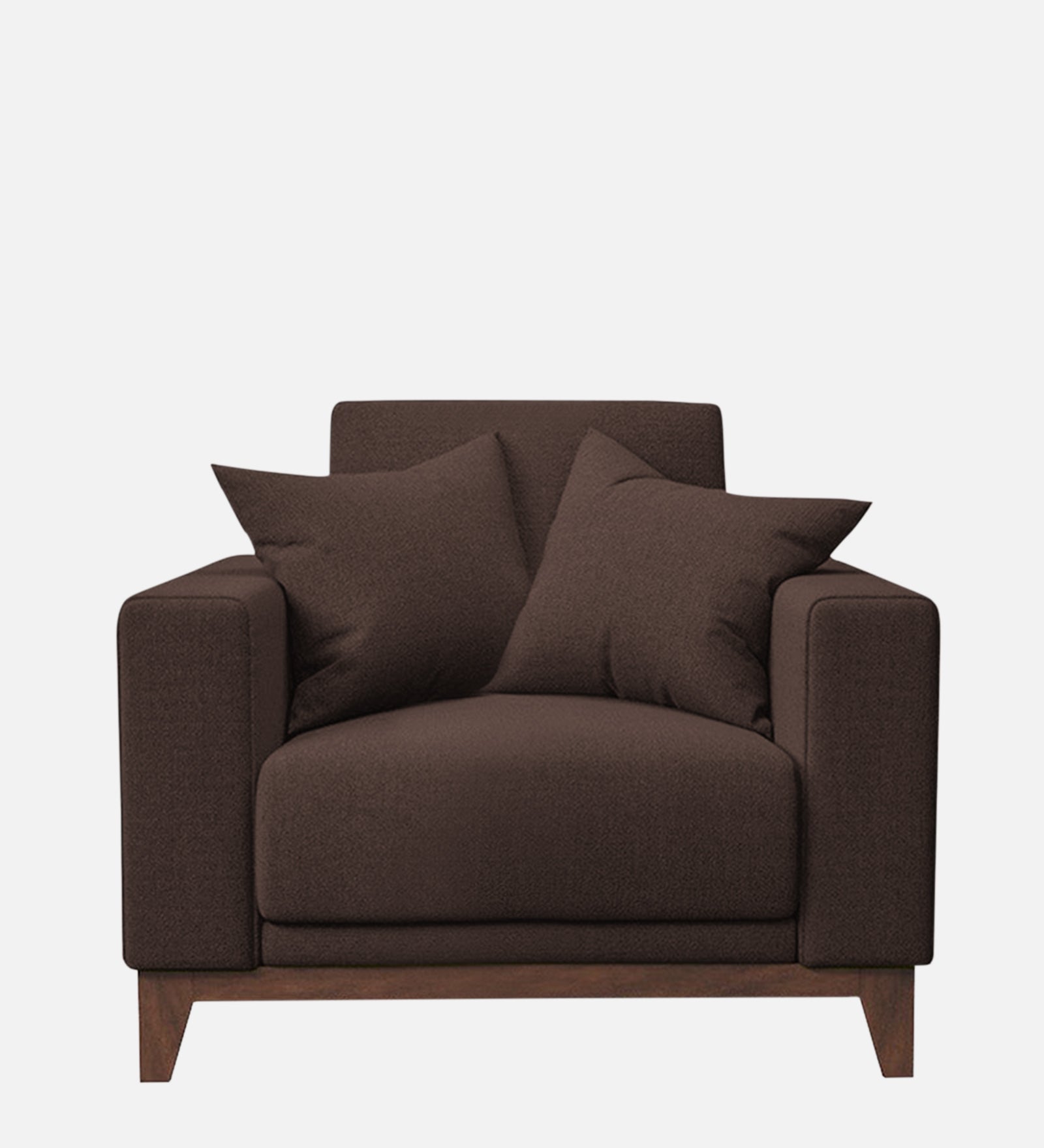 Luca Fabric 1 Seater Sofa in Caramel Brown Colour